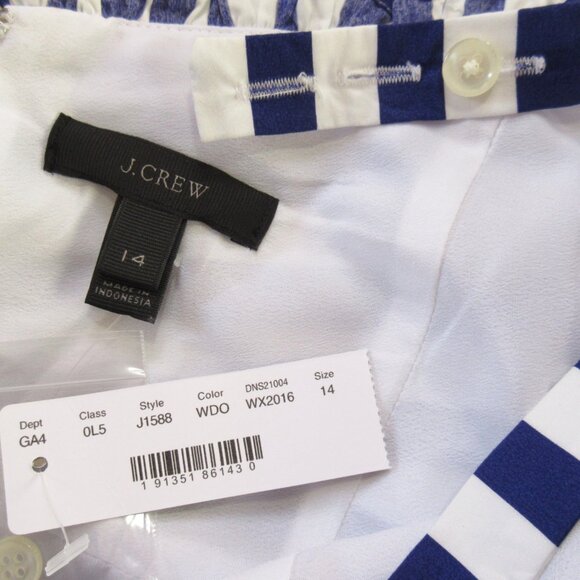 NWT J.Crew Striped Ruffle Maxi in White Deep Orchid Belted Cotton Tank Dress 14 - Picture 9 of 9